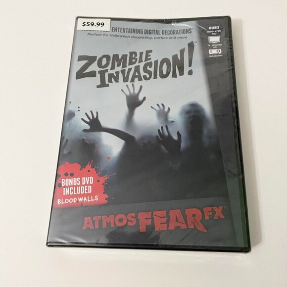 Zombie Invasion DVD AtmosFear FX Halloween Damaged Case - Picture 1 of 16